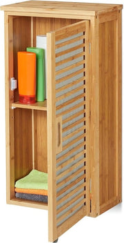 Cassettiera da bagno alta a 2 cassetti - Pannelli regolabili - Materiale naturale - Dimensioni: 66 x 35 x 20 cm - 1 pezzo cassettiera da bagno alta