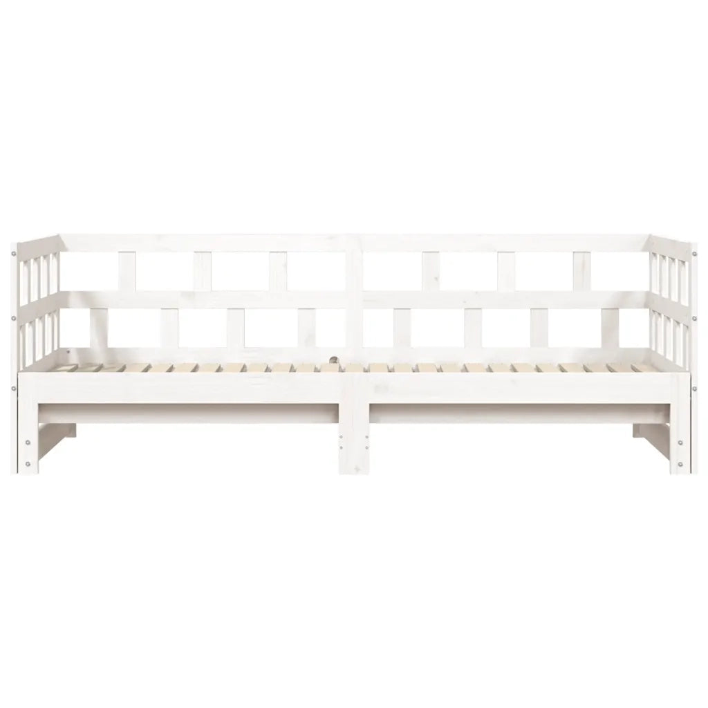 Divano Letto con Letto Estraibile Bianco 90x190cm Massello Pino