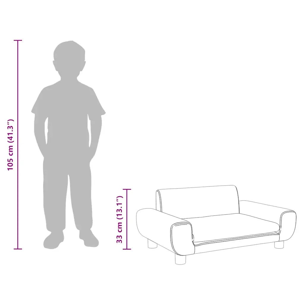 Divano per Bambini Blu 70x45x33 cm in Velluto 3196386