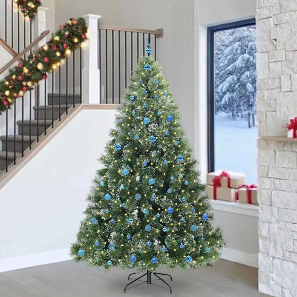 Albero di Natale artificiale con 300 LED Verde 240 cm PE e PVC