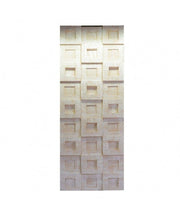 Quadro dipinto bianco con quadretti cm 50x150x3/5