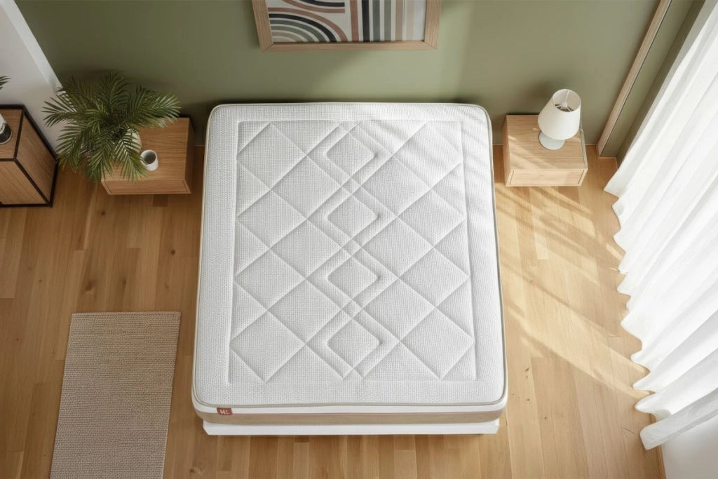 Pacchetto letto completo - Materasso 200x200cm + Box spring con doghe (kit) + 2 cuscini + Piumino - Le Soyeux