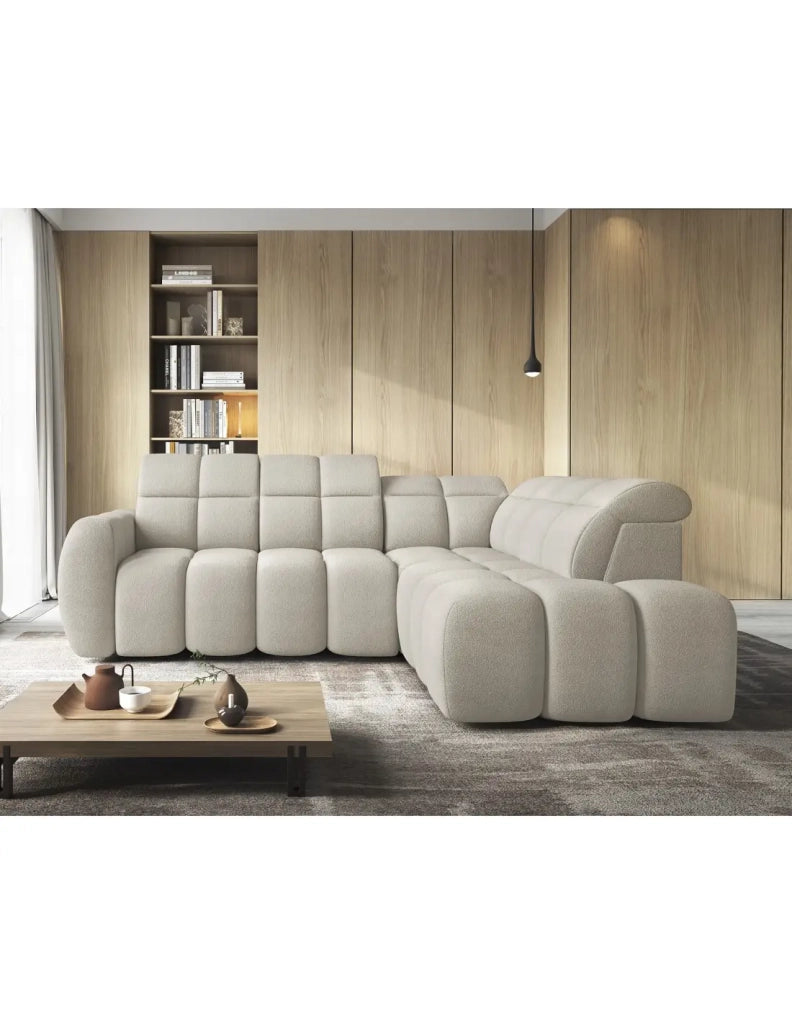 Divano ad angolo elettrico RONDA 4 posti beige – angolo destro