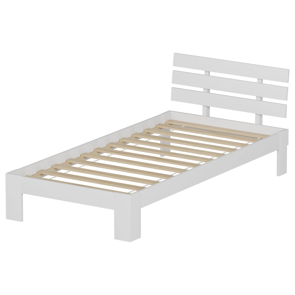 Letto in legno con testiera 90x190cm bianco FINN