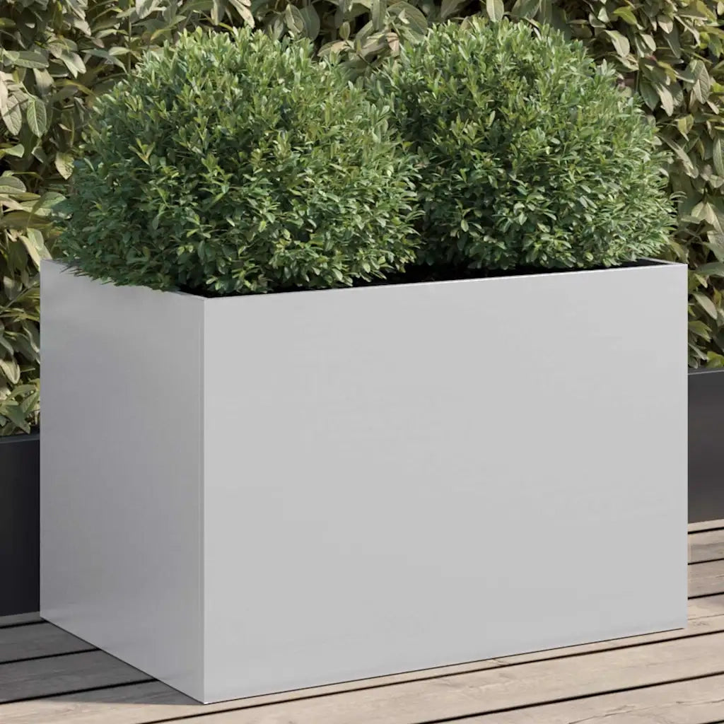 Fioriera | Cassetta per fiori | Vaso Argento 62x40x39 cm in Acciaio Zincato