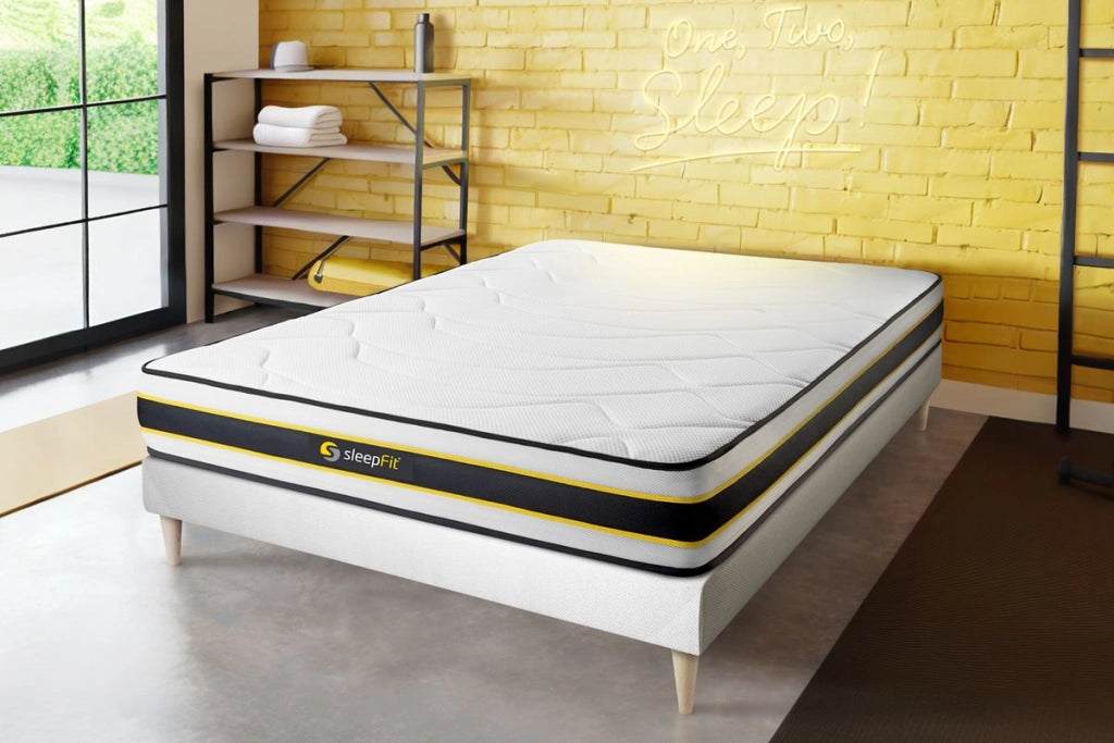 Kit rete e materasso matrimoniale FLEXY 160x220cm - Spessore : 22cm - molle insacchettate e memory foam - rigido