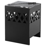 Riscaldatore per braciere quadrato in acciaio Nero da giardino esterno design moderno
