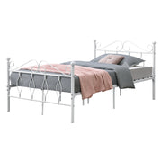 Struttura Letto in Metallo con Testiera e Pediera in Stile Romantico/Classico 120 x 200 cm Letto 1 Piazza e Mezza - Bianco