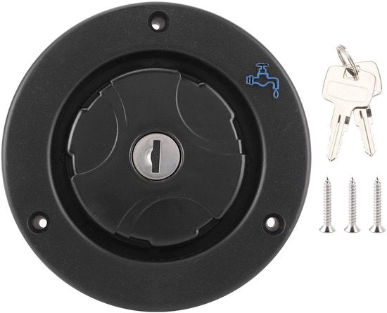 Inseritore di acqua per porte a pesantezza, chiusura regolabile, adatto per camper e barche, inclusi 2 chiavi, per porte di 30-40 mm, iniettore di acqua.
