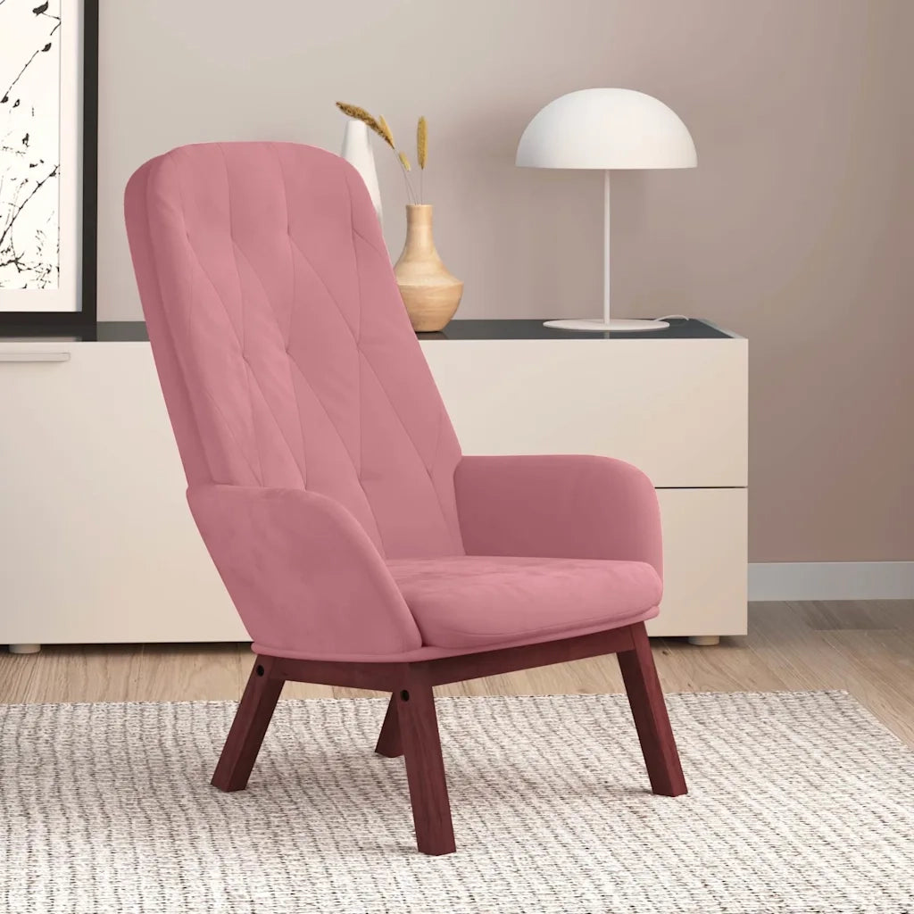 Poltrona | Sedia Relax Rosa in Velluto