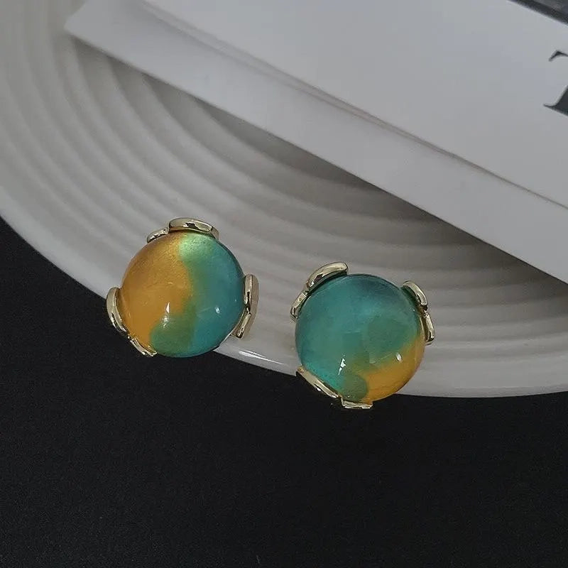 Set di orecchini e collana con pietre preziose verdi: argento S925, gioielli fatti a mano