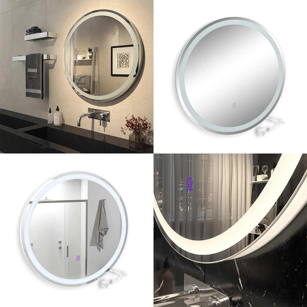 Vicco Specchio bagno Bianco 70 cm con interruttore a sfioramento