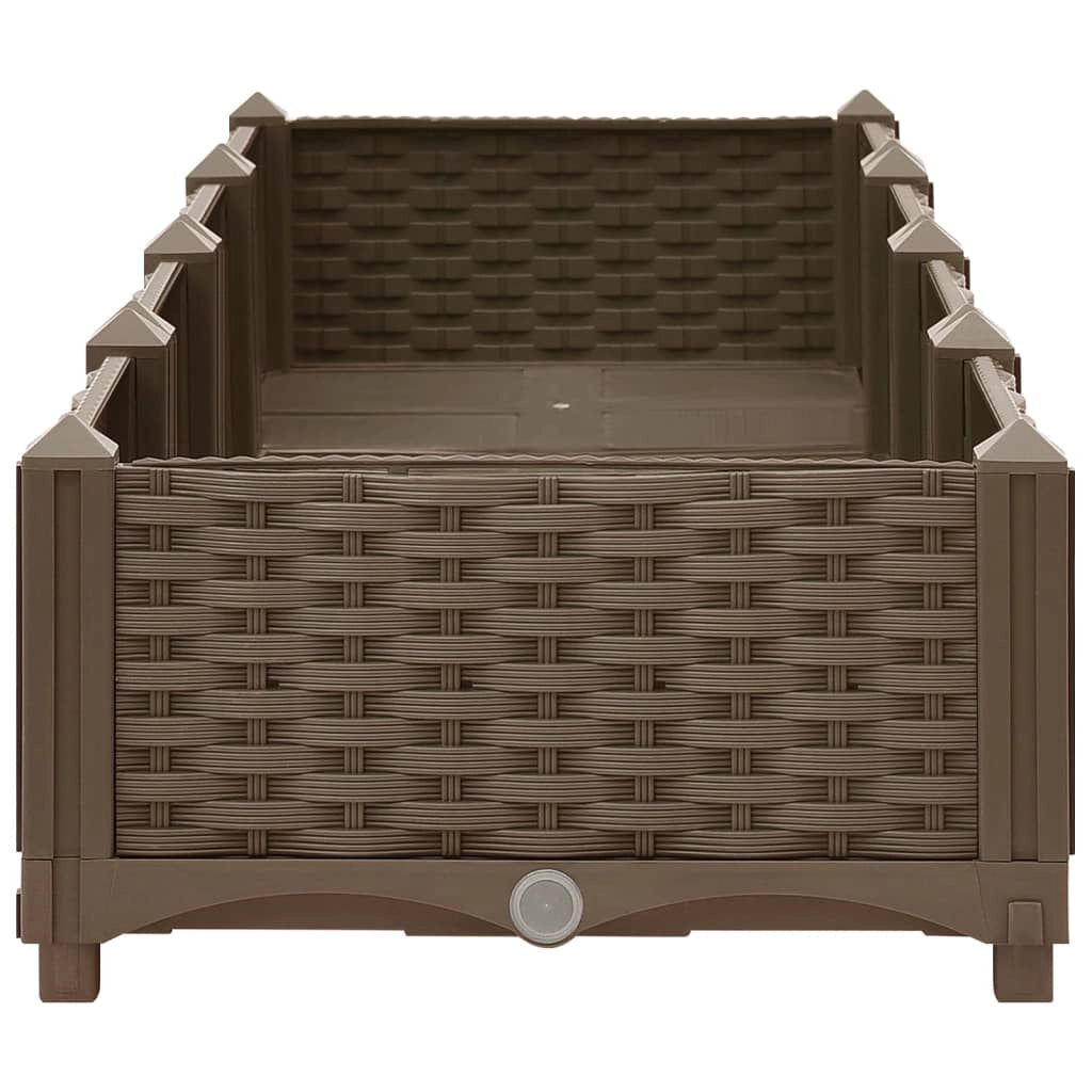 Fioriera rialzata per piante e fiori giardino 160 x 40 x 23 cm polipropilene marrone 02_0000916