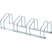 Rastrelliera Portabiciclette per 4 Biciclette in Acciaio ¨C Minimal ¨C Argento 110x33x27 cm