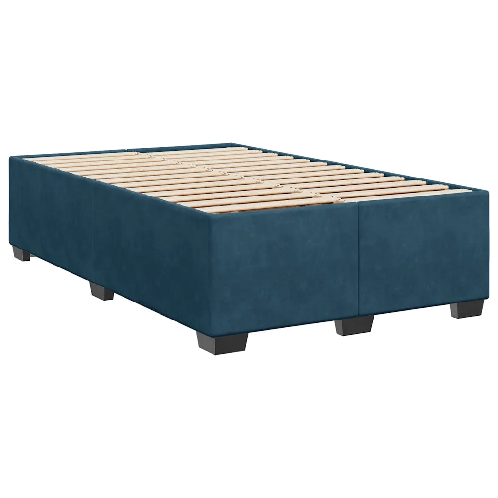 Giroletto a Molle con Materasso Blu Scuro 120x190 cm in Velluto