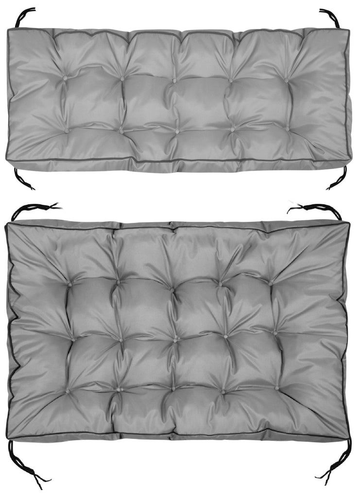 AIO FACTORY Cuscino da giardino impermeabile grigio 120x80 cm per panca in pallet