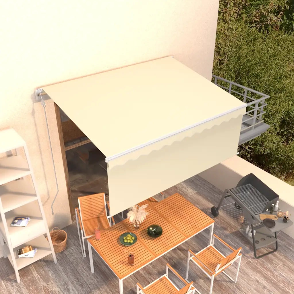 Tenda da Sole | Tenda parasole Retrattile Automatica con ParaSole | Tenda parasole 3x2,5m Crema