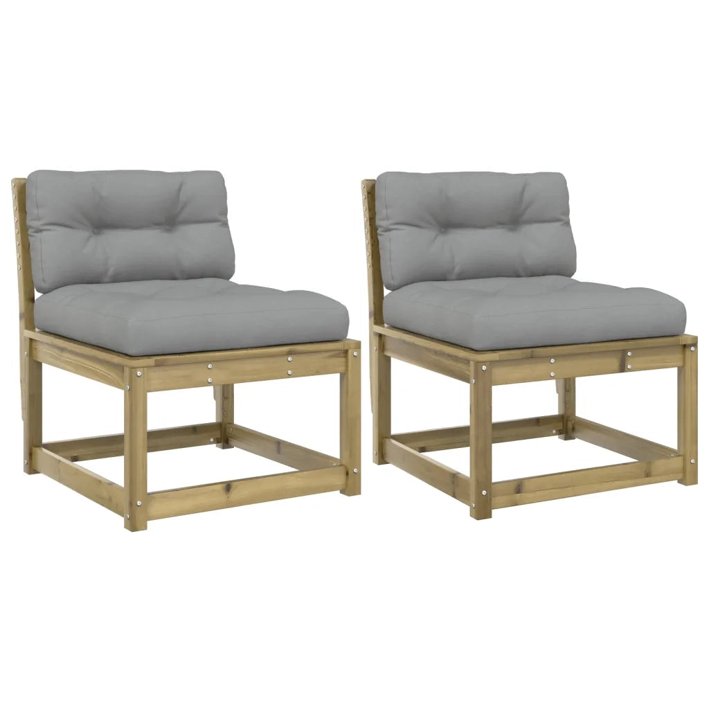 Divani Giardino con Cuscini 2 pz in Legno Impregnato di Pino