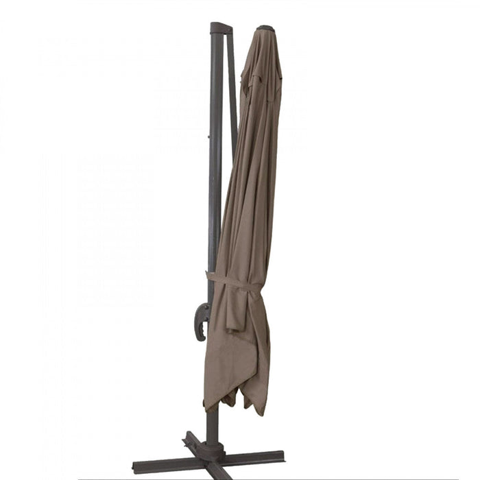 Ombrellone da Giardino Nettuno Lux Decentrato 3x4 m in Alluminio Nero Telo Tortora