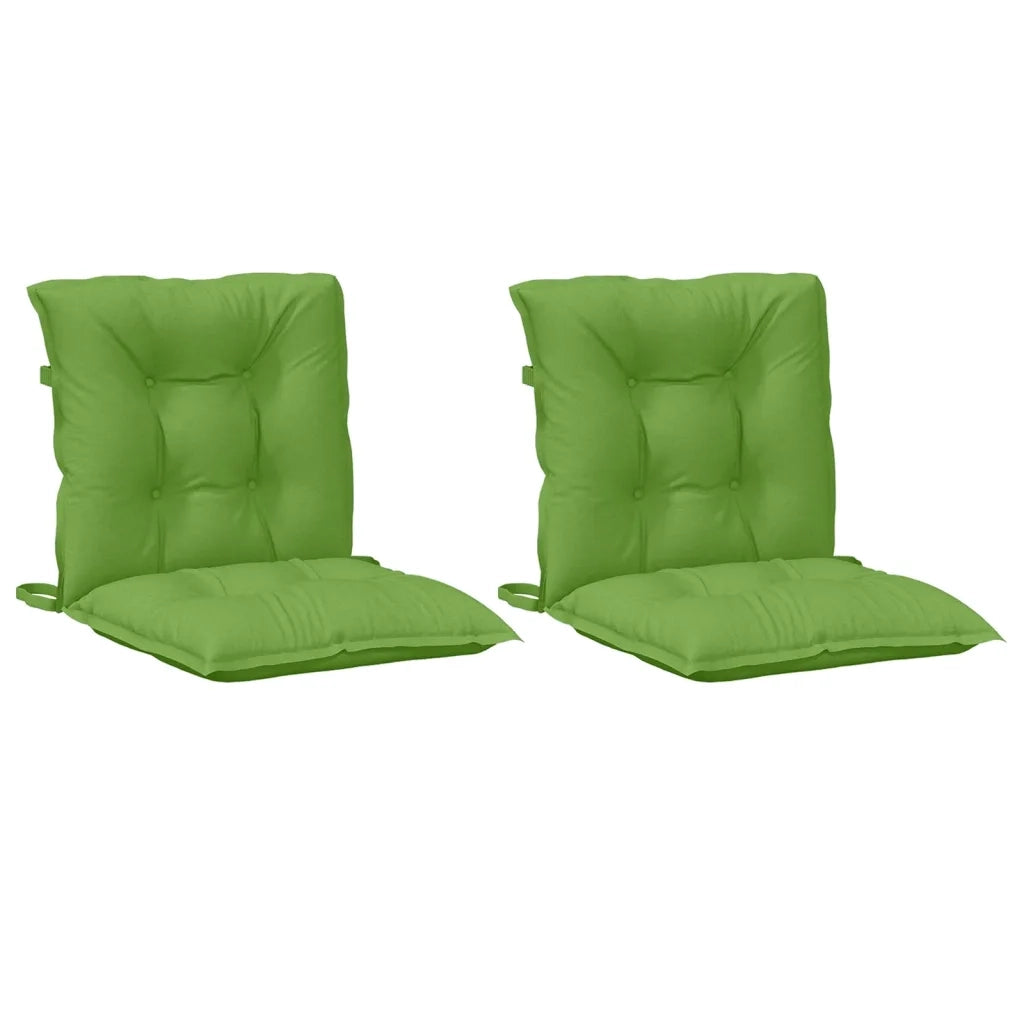 vidaXL Cuscini Sedia Schiena Bassa 2 pz Verde Mélange 100x50x7 Tessuto