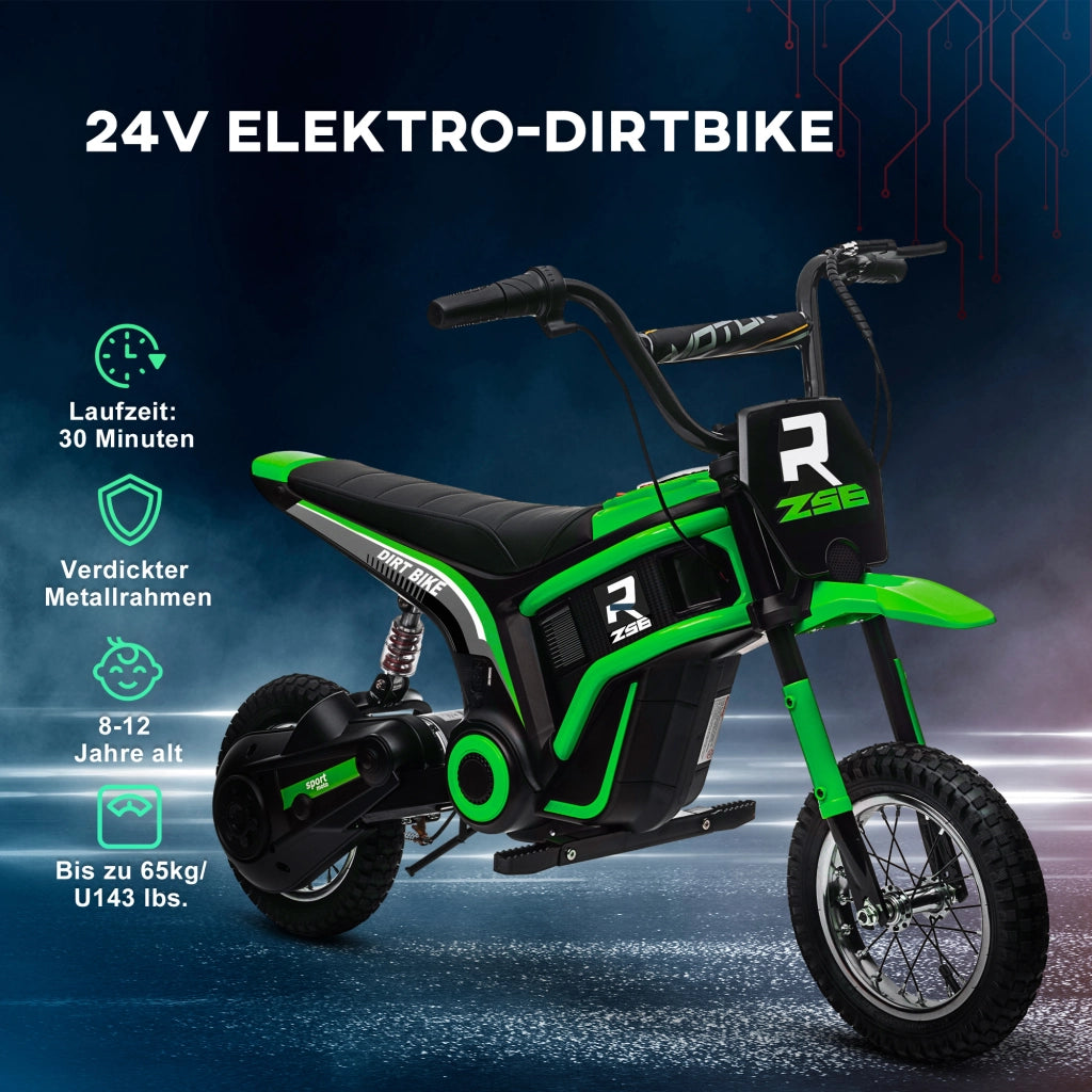 Moto elettrica per bambini 24V ¨C Xylo ¨C verde con musica e luci