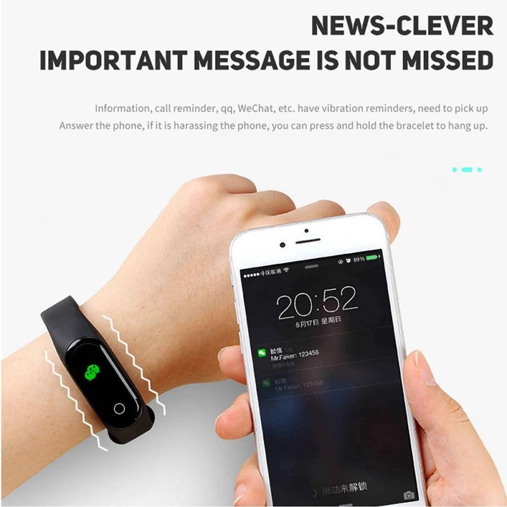 Trade Shop - Smartwatch Bracciale Orologio Smart Bluetooth Cardiofrequenzimetro Oled Mi3 -