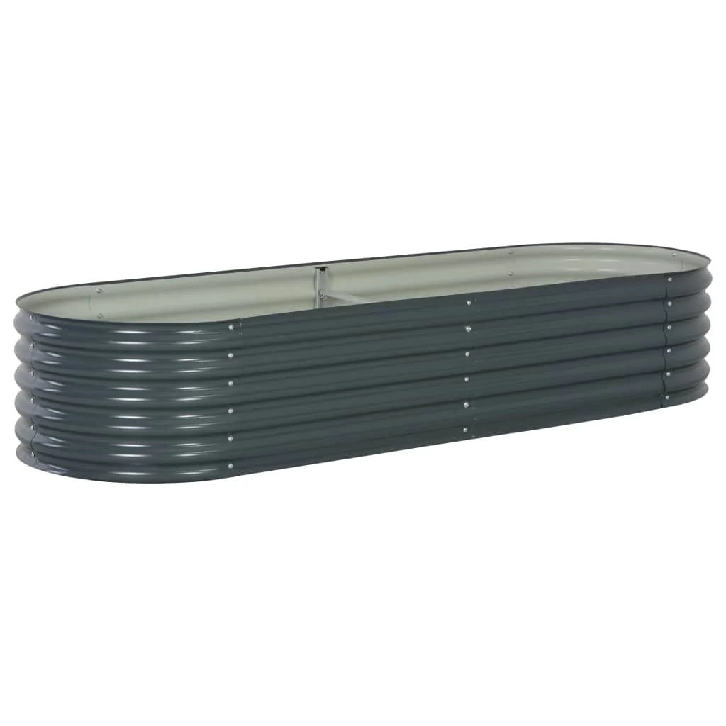 Fioriera rialzata per piante e fiori giardino 240 x 80 x 44 cm acciaio zincato grigio 02_0001021
