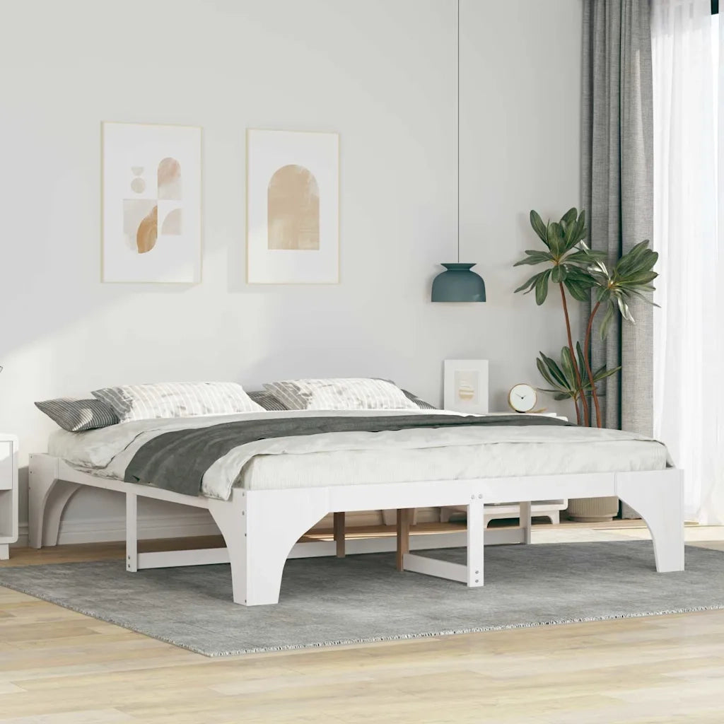 Struttura del letto Bianco 180 x 200 cm Pino massello