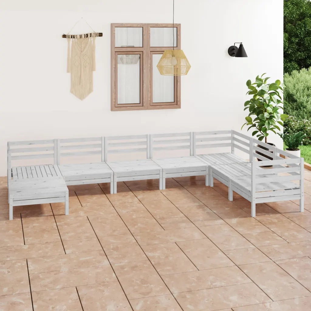 Set Divani da Giardino 8 pz in Legno Massello di Pino Bianco  cod mxl 54131