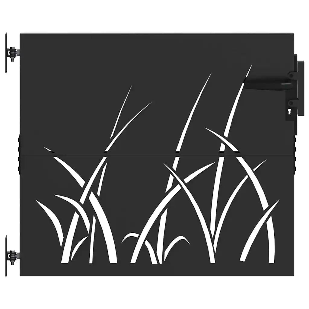 Cancello da giardino con blocco Nero 85 x 100 cm 42015864