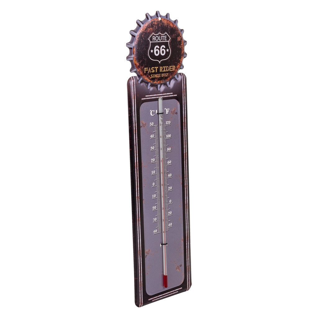 Termometro da parete in metallo nero 47,5x15x1h