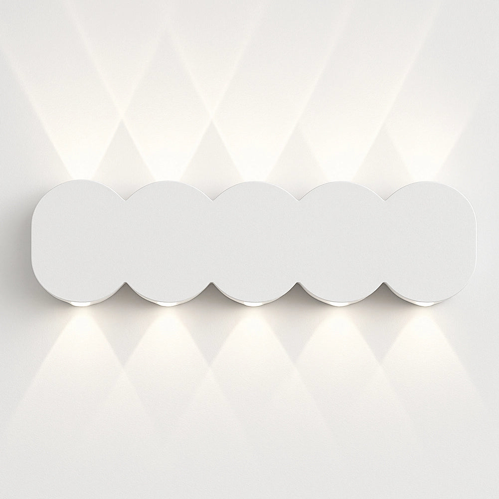 Applique da Muro LED 10Luci Bianco Freddo Esterno Interno Alluminio 26x8x3 cm Bianco