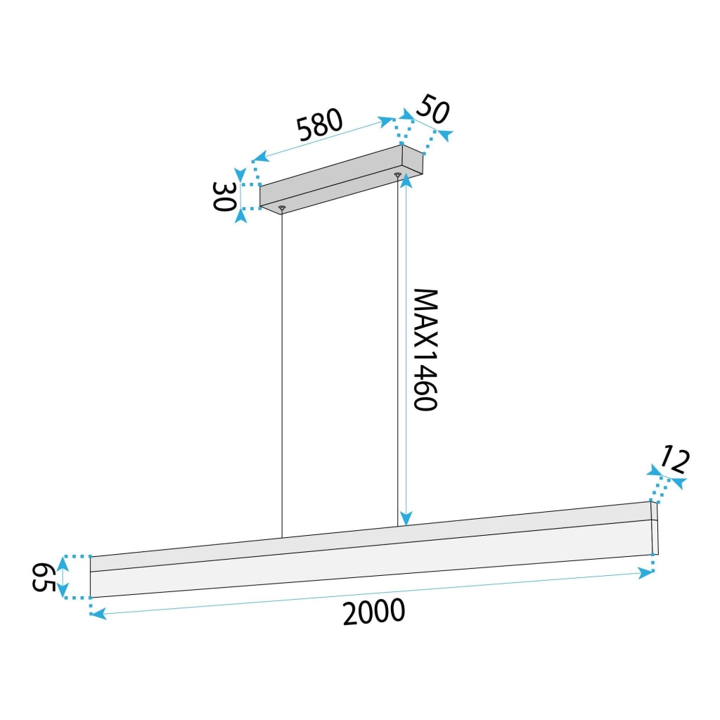 Lampada Da Soffitto Led App1697-cp 200 Cm Brush Gold