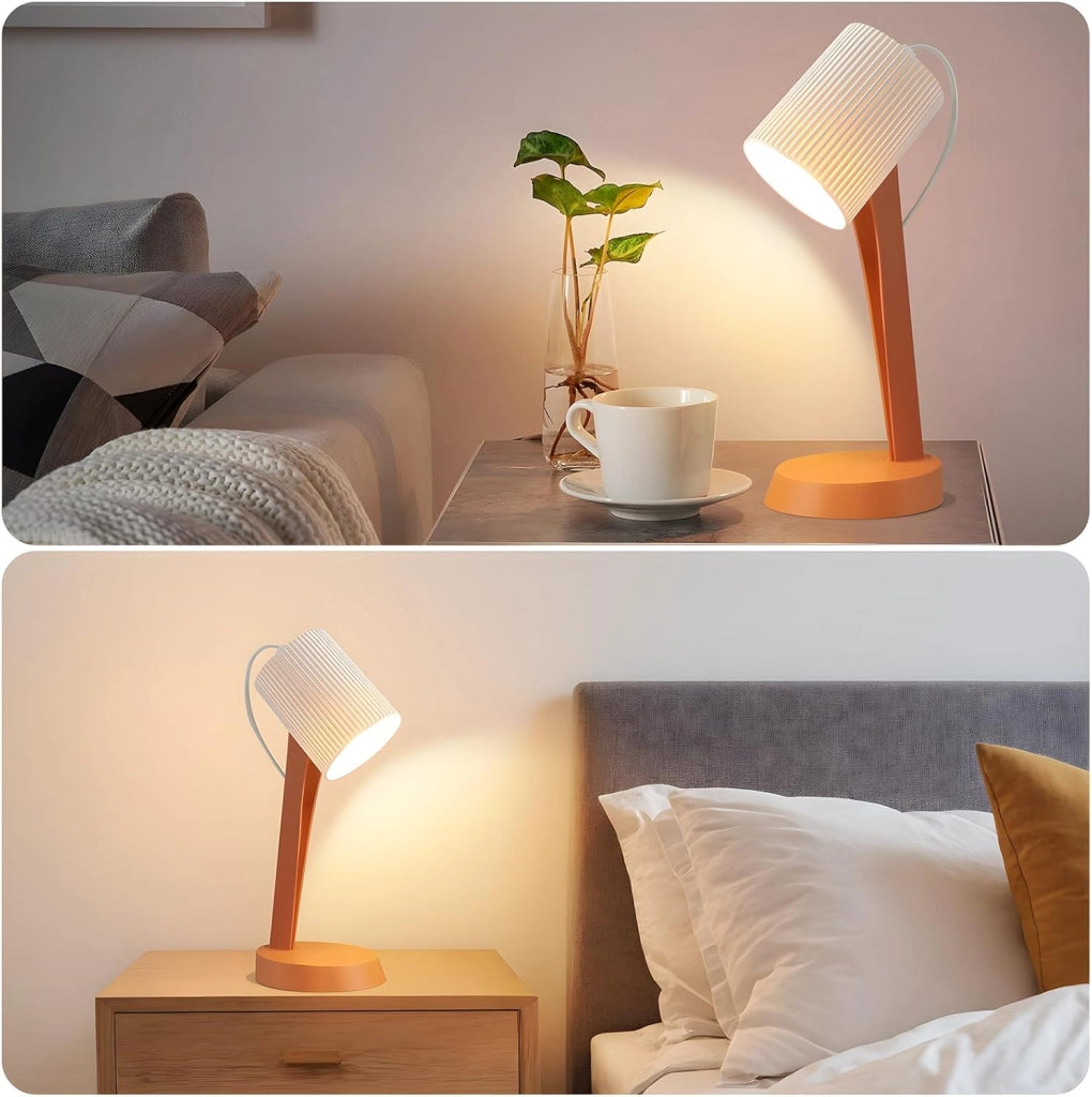 ZMH Lampada da Tavolo Arancione E14 Moderno Stile Country per Sala da Pranzo Senza Lampadine Set di 2 Pezzi
