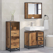 Set di mobili per il bagno con cassetto 3 pcs Legno vecchio