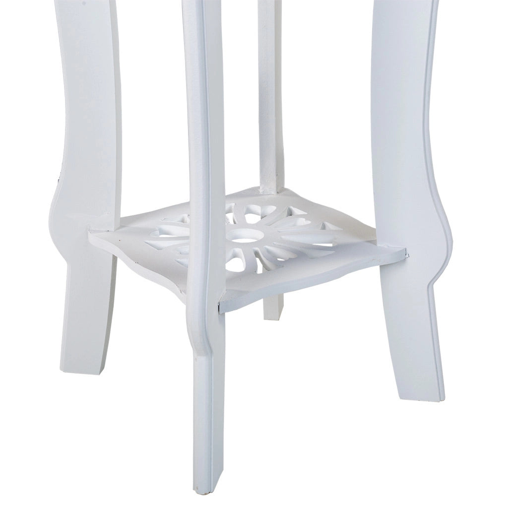 Supporto per vaso in legno bianco 30x30x76