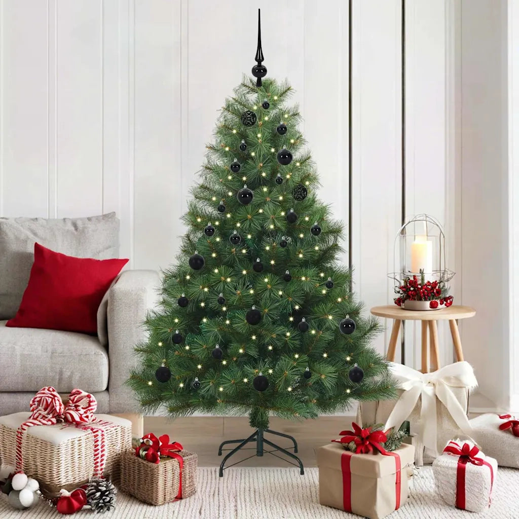 Albero di Natale | Decorazioni natalizie artificiale con 150 LED Verde 150 cm PE e PVC