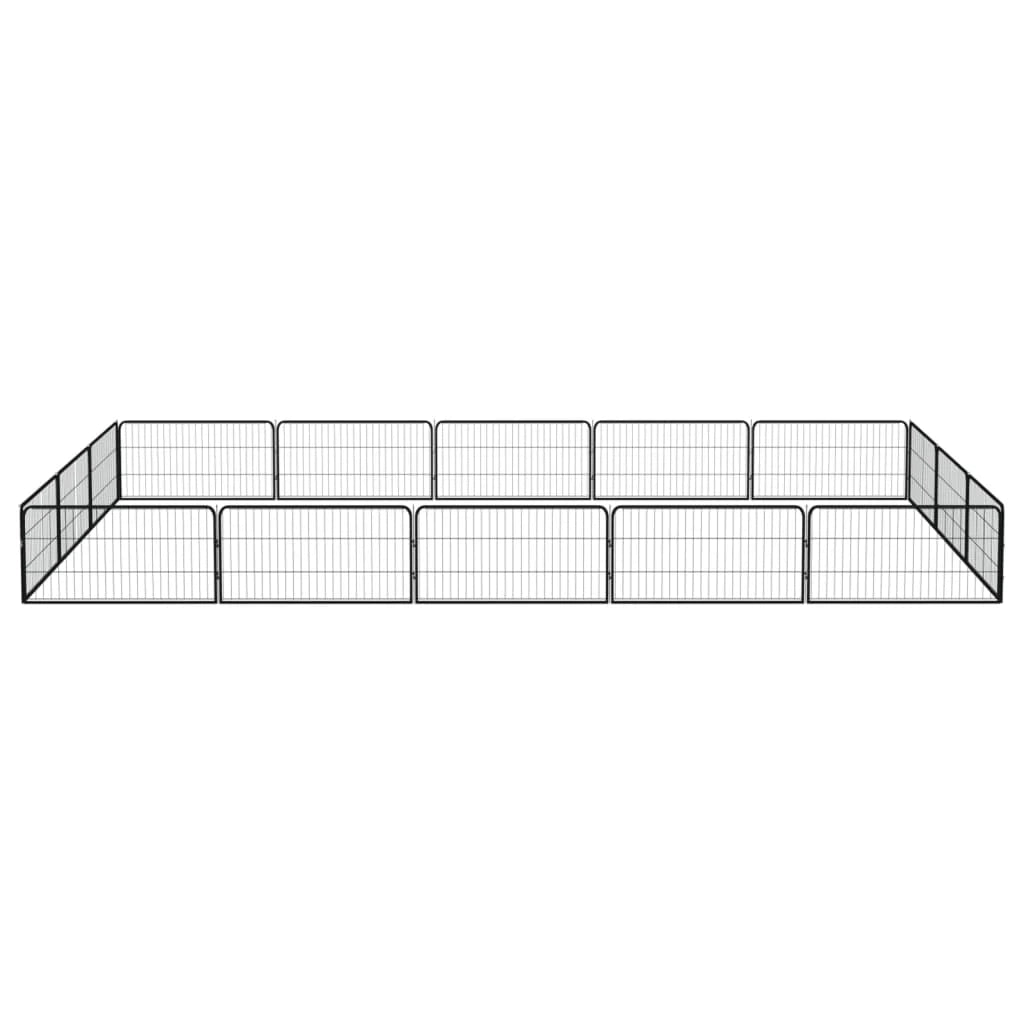 Recinto per cani 16 pannelli 100 x 50 cm acciaio verniciato a polvere nero 02_0043611
