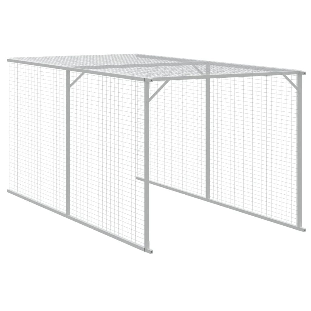 Recinto per pollaio con recinto per galline con cortile libero 117 x 813 x 123 cm in acciaio zincato grigio 02_0043961