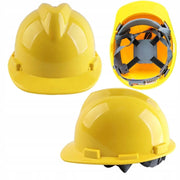 Casco Protettivo da Cantiere PP-4K – HDPE Giallo | 4 Punti Sottogola, 6 Punti Imbracatura | Ventilazione, -10°C a +50°C