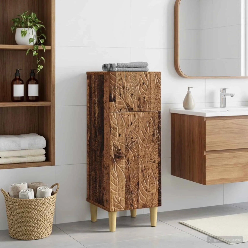 Mobiletto da Bagno DELFT Legno antico 30 x 31 x 80 cm 897053