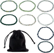 Set di bracciali per donna con cristalli e perle - borsa di stoccaggio nera - bracciale con pietre preziose multi-layer - bracciale elastico - set di accessori di moda 

 Specifiche tecniche: 12*10cm