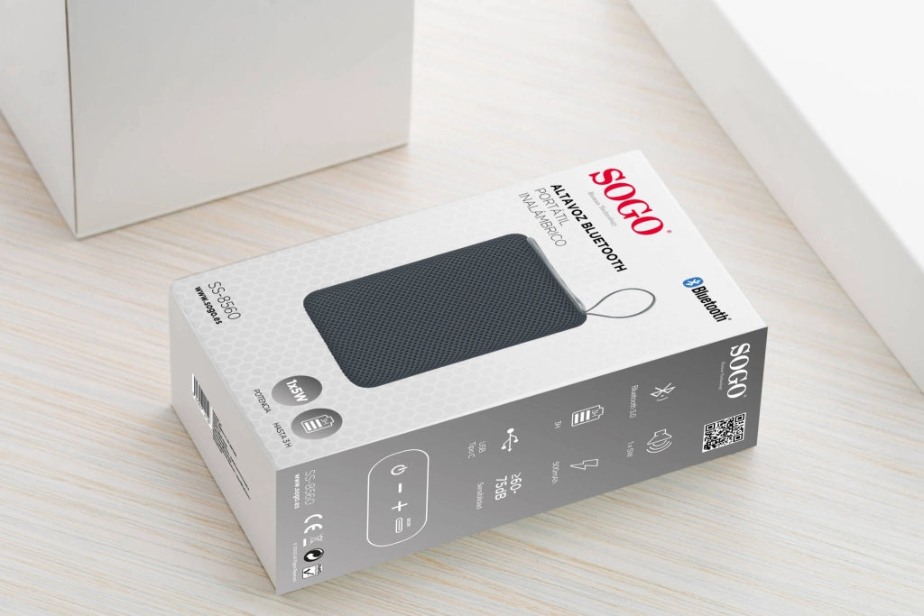 Altoparlante Bluetooth portatile 5W, autonomia 3 ore, ricarica USB-C, cassa wireless compatta con maniglia - SOGO