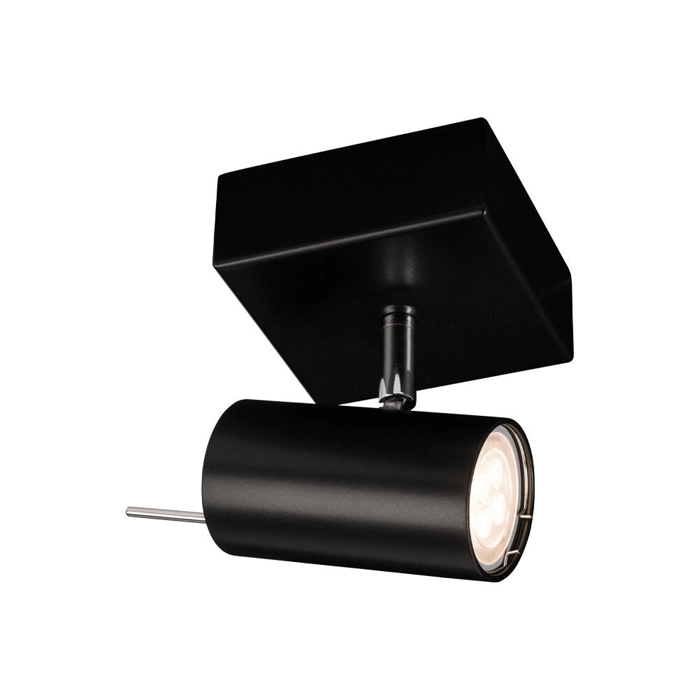 Faretto soffitto quadrato nero orientabile GU10 10W FUSSA Shilo
