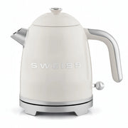 Bollitore elettrico vintage KTS8, 1 L, acciaio inox, 1200 W,Base girevole a 360°, Beige