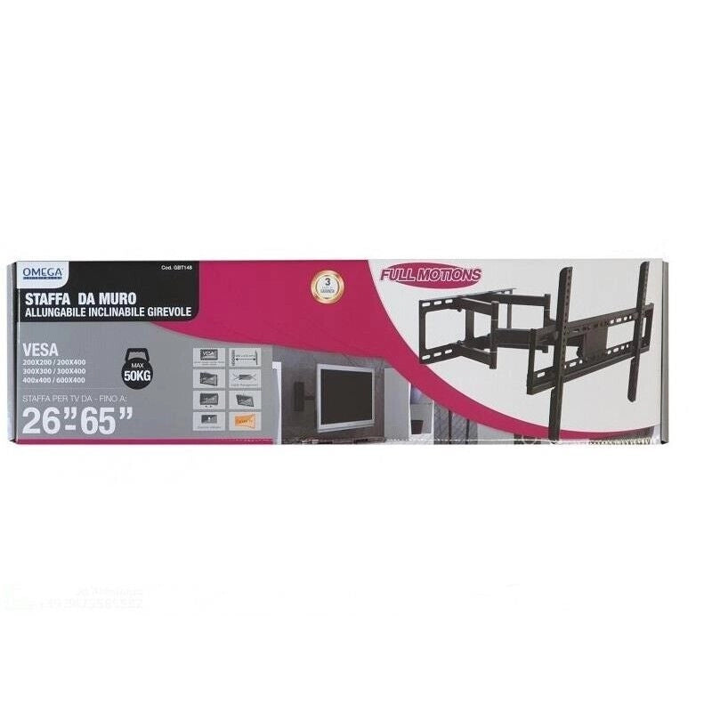 STAFFA DA MURO FISSA INCLINABILE ORIENTABILE PER TV  DA 37" A 70" POLLICI