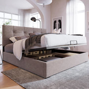 letto imbottito velluto grigio chiaro 140 x 200 cm