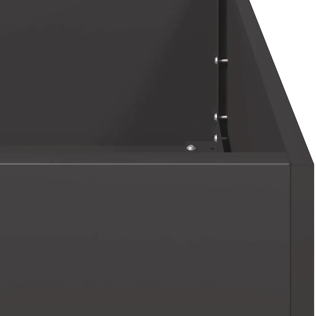 Fioriera Nera 120x40x80 cm in Acciaio Laminato a Freddo 860717