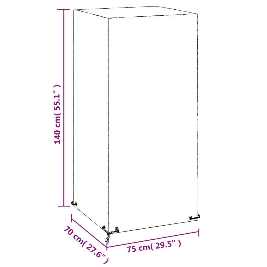 Copri Sedie da Giardino 2pz 8 Occhielli 75x70x140cm Polietilene 3155388