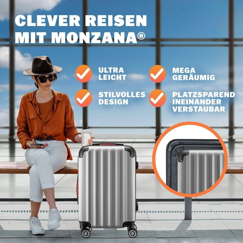 Valigie Set di 3 pezzi m l xl trolley valigie rigide leggere lucchetto bagaglio a mano viaggio grigio